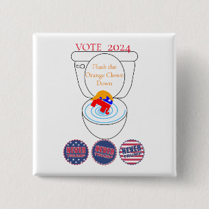 Badge Carré 5 Cm Vider Le Clown Orange Thunder_Cove