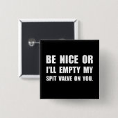 Badge Carré 5 Cm Videz ma valve de broche (Devant & derrière)