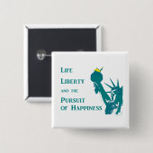 Badge Carré 5 Cm Vie et liberté (Devant & derrière)