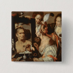 Badge Carré 5 Cm Vieille coquette