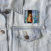 BADGE CARRÉ 5 CM VIERGE AVEC ENFANT - CONCERT D'ANGES (En situation)