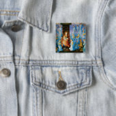 BADGE CARRÉ 5 CM VIERGE AVEC ENFANT - CONCERT D'ANGES (En situation)