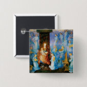 BADGE CARRÉ 5 CM VIERGE AVEC ENFANT - CONCERT D'ANGES (Devant & derrière)