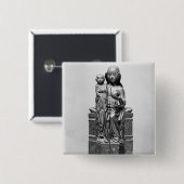 Badge Carré 5 Cm Vierge fermée, début du 15ème siècle (Devant & derrière)