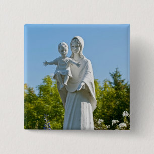 Badge Carré 5 Cm Vierge Marie et Enfant Jésus à Remagen
