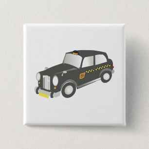 Badge Carré 5 Cm Vieux Taxi