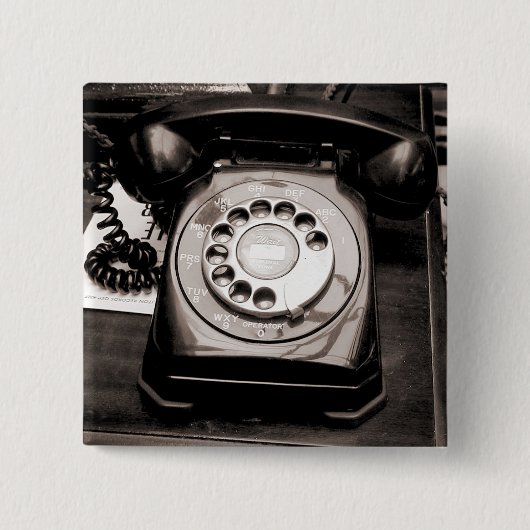 Badge Carré 5 Cm Vieux téléphone (Devant)
