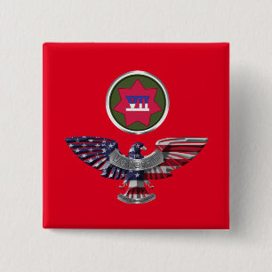 Badge Carré 5 Cm VII Aigle du Corps blindé