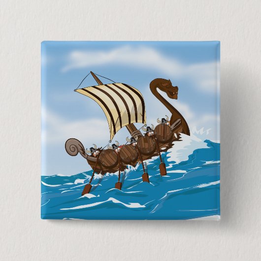 Badge Carré 5 Cm Viking Ship (Devant)