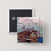 BADGE CARRÉ 5 CM VILLAGES DE WALES (Devant & derrière)