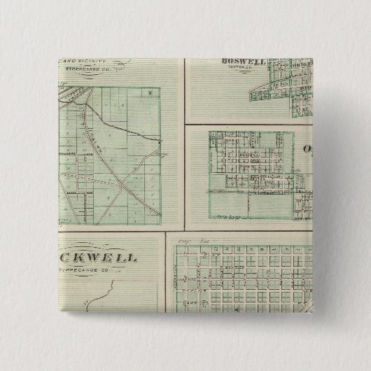 Badge Carré 5 Cm Ville de Fowler, Benton Co (Devant)