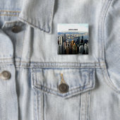 Badge Carré 5 Cm Ville de Hong Kong (En situation)