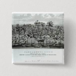 Badge Carré 5 Cm Ville de Sacramento, la Californie