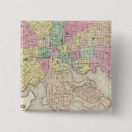 Badge Carré 5 Cm Ville Du Maryland De Baltimore (Devant)