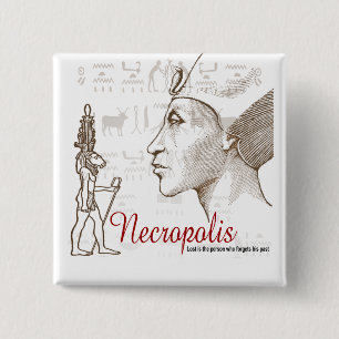 Badge Carré 5 Cm Ville égyptienne de nécropole du bouton mort