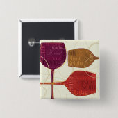 Badge Carré 5 Cm Vin coloré (Devant & derrière)