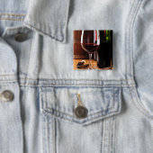 Badge Carré 5 Cm Vin rouge (En situation)