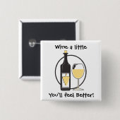 Badge Carré 5 Cm Vin un peu (Devant & derrière)