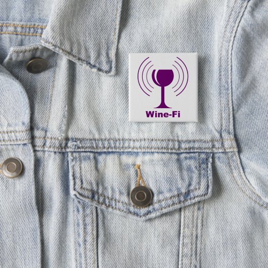 Badge Carré 5 Cm Vin Wave Waves Purple Vin Verre (En situation)