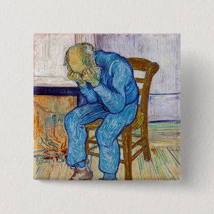 Badge Carré 5 Cm Vincent van Gogh - À la porte de l'éternité