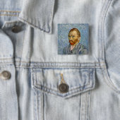 Badge Carré 5 Cm Vincent Van Gogh - Autoportrait (En situation)