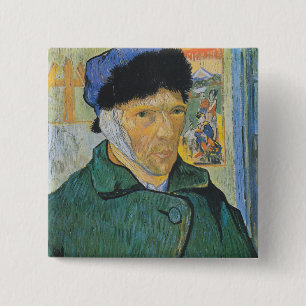 Badge Carré 5 Cm Vincent van Gogh - autoportrait