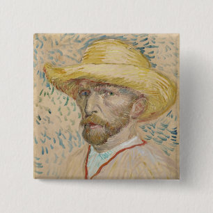 Badge Carré 5 Cm Vincent van Gogh, Bouton autoportrait