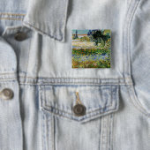 Badge Carré 5 Cm Vincent van Gogh - Flower Garden (En situation)