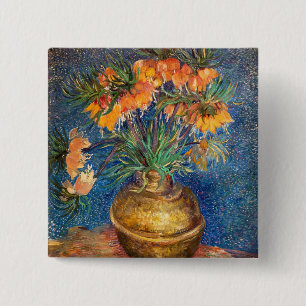 Badge Carré 5 Cm Vincent van Gogh - Fritillaires, couronne impérial