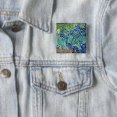 Badge Carré 5 Cm Vincent van Gogh Iris (En situation)