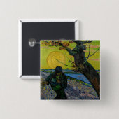 Badge Carré 5 Cm Vincent van Gogh - Le Sower (Devant & derrière)