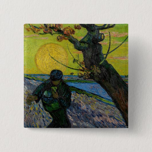Badge Carré 5 Cm Vincent van Gogh - Le Sower (Devant)