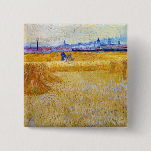 Badge Carré 5 Cm Vincent van Gogh - Les Moissonneurs