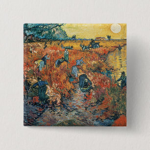 Badge Carré 5 Cm Vincent van Gogh Les vignobles rouges à Arles, 1