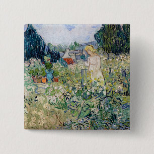 Badge Carré 5 Cm Vincent van Gogh - Mademoiselle Gachet dans son ja