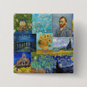 Badge Carré 5 Cm Vincent Van Gogh - Masterpieces Patchwork