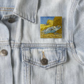 Badge Carré 5 Cm Vincent Van Gogh - Mion, Repos / Travail / Siesta (En situation)