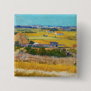 Badge Carré 5 Cm Vincent van Gogh - Moisson à La Crau