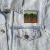 Badge Carré 5 Cm Vincent van Gogh - Olive Grove (En situation)