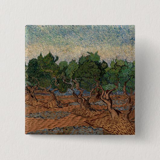 Badge Carré 5 Cm Vincent van Gogh - Olive Grove (Devant)