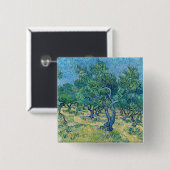 Badge Carré 5 Cm Vincent van Gogh - Olive Grove (Devant & derrière)