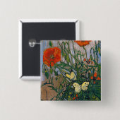 Badge Carré 5 Cm Vincent van Gogh - Papillons et papillons (Devant & derrière)