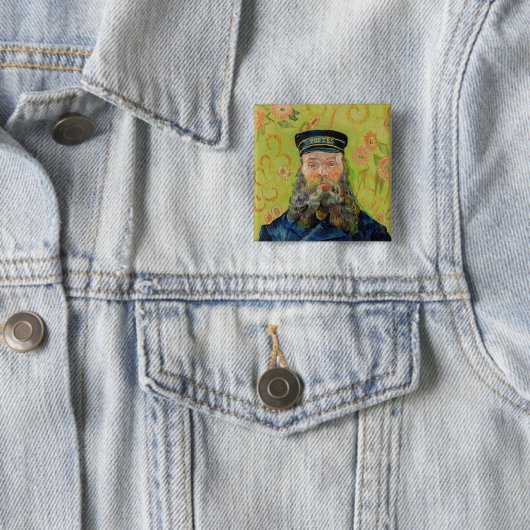Badge Carré 5 Cm Vincent Van Gogh - Postman Joseph Roulin (En situation)