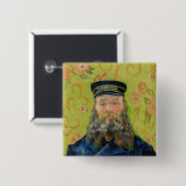 Badge Carré 5 Cm Vincent Van Gogh - Postman Joseph Roulin (Devant & derrière)