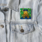 Badge Carré 5 Cm Vincent Van Gogh - Postman Joseph Roulin (En situation)