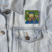 Badge Carré 5 Cm Vincent Van Gogh - Postman Joseph Roulin (En situation)