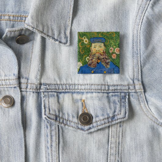 Badge Carré 5 Cm Vincent Van Gogh - Postman Joseph Roulin (En situation)