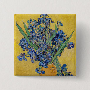 Badge Carré 5 Cm Vincent van Gogh - Vase avec iris