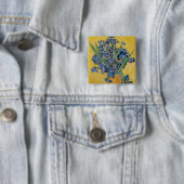 Badge Carré 5 Cm Vincent van Gogh - Vase avec Irises (En situation)