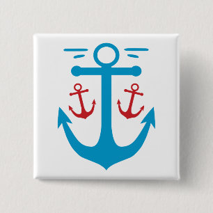 Badge Carré 5 Cm Vintage Anchor